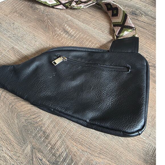 Urban Originals Anthropologie Black Boho Sling Crossbody Organizer Purse - Picture 2 of 7